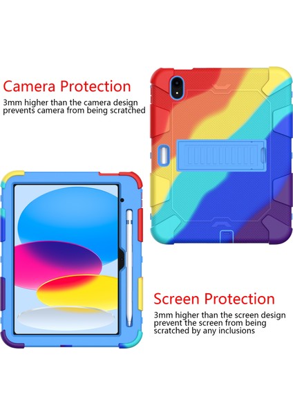 Ipad 10. Gen 10.9 2022 Iki Robot Şok Geçirmez Silikon Pc Koruyucu Tablet Kılıfı (Renkli Mavi) (Yurt Dışından) fiyatları