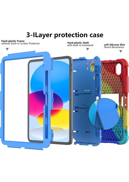 Ipad 10. Gen 10.9 2022 Iki Robot Şok Geçirmez Silikon Pc Koruyucu Tablet Kılıfı (Renkli Mavi) (Yurt Dışından) modelleri