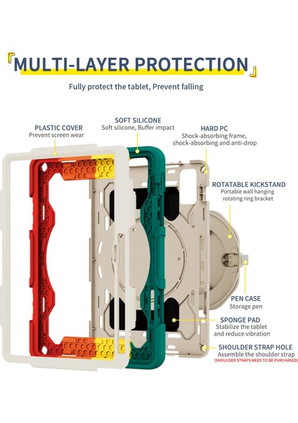 Xiaomi Pad 5 Pro 12.4 Zırh Kontrast Renk Silikon Pc Tablet Kılıfı (Renkli Pembe) (Yurt Dışından) modelleri