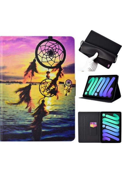 Ipad Için 10. Nesil 10.9 2022 Voltaj Doku Renkli Boyama Deri Tablet Kılıfı (Dreamcatcher) (Yurt Dışından) modelleri