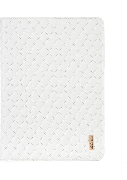 Ipad 8/7/6/5 Için 9,7 Inç Zarif Eşkenar Eşekli Doku Yatay Flip Deri Tablet Kasası (Beyaz) (Yurt Dışından)