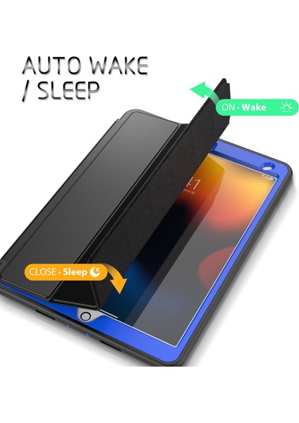 Ipad 10.2 2021 / 2020/2019 / Air 10.5 2019 3 Kat Amor Shockproof Akıllı Tablet Kılıfı (Siyah Mavi) (Yurt Dışından) fiyatları