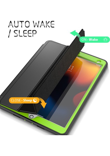 Ipad 10.2 2021 / 2020/2019 / Air 10.5 2019 3 Kat Amor Shockproof Akıllı Tablet Kılıfı (Siyah Yeşil) (Yurt Dışından) fiyatları