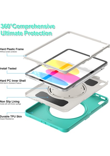 Ipad Için 10. Nesil 10.9 2022 Şok Geçirmez Tpu Pc Koruyucu Tablet Kılıfı (Nane Yeşil) (Yurt Dışından) fırsatları