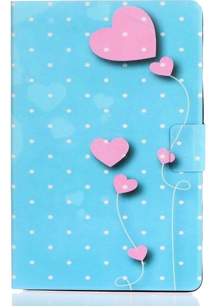 Ipad Için 10. Nesil 10.9 2022 Voltaj Doku Renkli Boyama Deri Tablet Kılıf (Aşk Balonları) (Yurt Dışından)