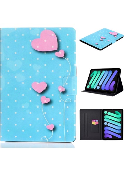 Ipad Için 10. Nesil 10.9 2022 Voltaj Doku Renkli Boyama Deri Tablet Kılıf (Aşk Balonları) (Yurt Dışından) modelleri