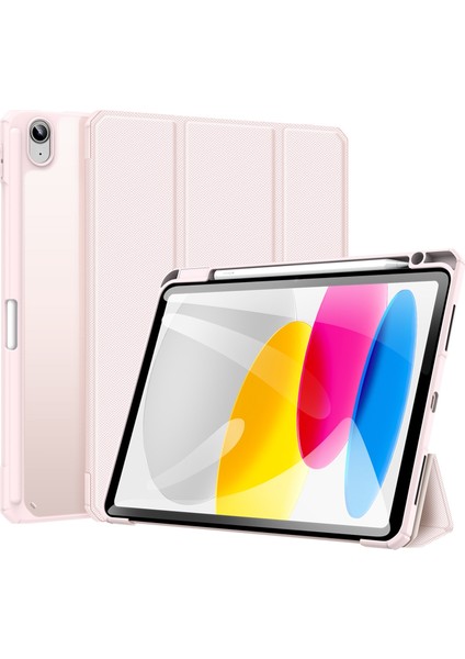 Ipad Için 10. Nesil 10.9 2022 Dux Ducis Toby Serisi Antiskid Deri Akıllı Tablet Kılıfı (Pembe) (Yurt Dışından)