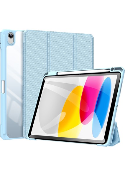 Ipad Için 10. Nesil 10.9 2022 Dux Ducis Toby Serisi Antiskid Deri Akıllı Tablet Kılıfı (Mavi) (Yurt Dışından)