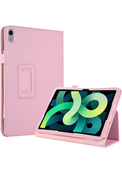 xPhone Store Ipad Için 10. Nesil 10.9 2022 Litchi Doku Deri Akıllı Tablet Kılıfı (Pembe) (Yurt Dışından)