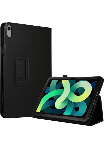 Ipad Için 10. Nesil 10.9 2022 Litchi Doku Deri Akıllı Tablet Kılıfı (Siyah) (Yurt Dışından)