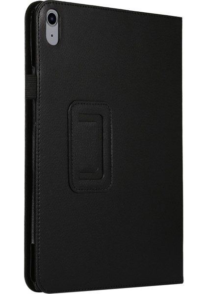 Ipad Için 10. Nesil 10.9 2022 Litchi Doku Deri Akıllı Tablet Kılıfı (Siyah) (Yurt Dışından)