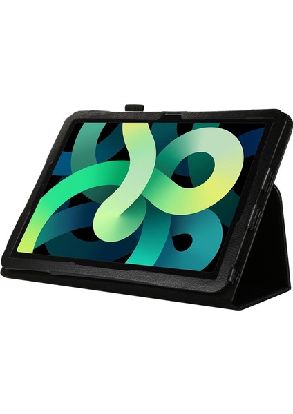 Ipad Için 10. Nesil 10.9 2022 Litchi Doku Deri Akıllı Tablet Kılıfı (Siyah) (Yurt Dışından)