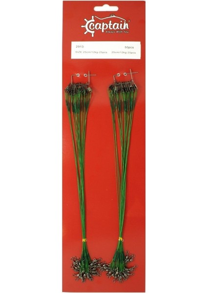 2913 Çelik Tel Kartela 25 cm Set 6 Kat 12 kg Çeker 50'li Paket Yeşil