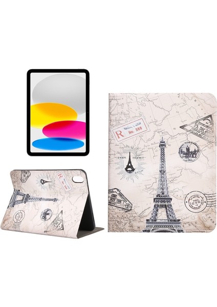 Ipad Için 10. Nesil 10.9 2022 Boyalı Voltaj Kalem Yuvası Tablet Akıllı Kılıf (Eyfel Kulesi) (Yurt Dışından) fiyatları
