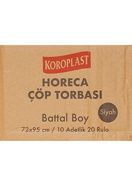Horeca Battal Boy Siyah Çöp Torbası (20 x 10 Adet)
