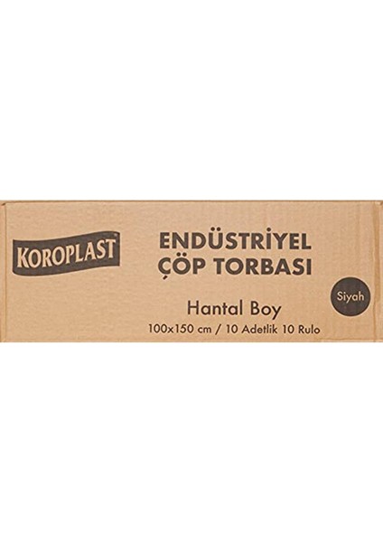 Hantal Boy Eko Endüstriyel Siyah Çöp Torbası 100 x 150 Cm(10 x 10 Adet)