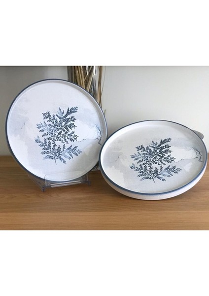 Pasta Tabağı Stackable 21 cm Mat Çiçek Desen 19862