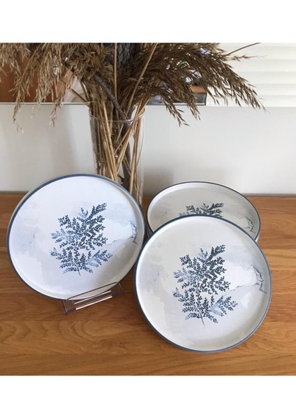 Pasta Tabağı Stackable 21 cm Mat Çiçek Desen 19862