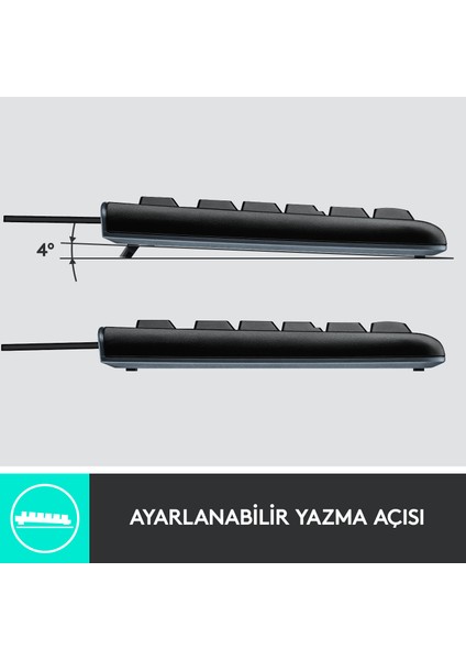 MK120 USB Kablolu Tam Boyutlu Türkçe Klavye Mouse Seti  - Siyah