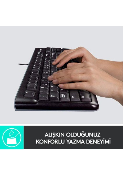 MK120 USB Kablolu Tam Boyutlu Türkçe Klavye Mouse Seti  - Siyah