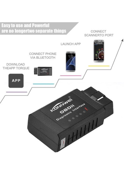 Konnwei KW910 Obd2 V1.5 Bluetooth Özellikli Araç Arıza Tespit Cihazı