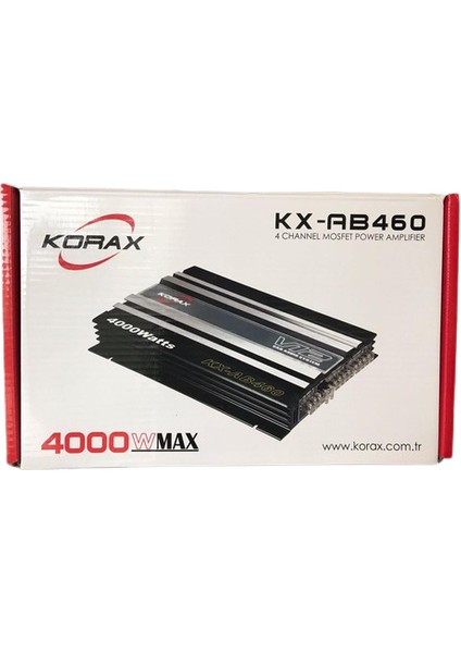 KX-AB460 Max 4000W 4 Kanal Oto Amfi