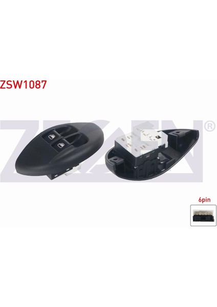 Fıat Palıo - Sıena 1996-2005 Cam Açma Anahtarı Çiftli 6 Pin Yeşil Işık 100151083