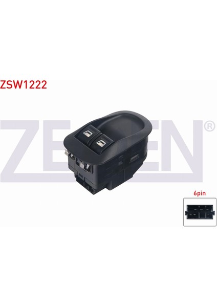 Peugeot 206 1998-2006 / 206+ 2009-2013 / 306 1993-2002 Cam Açma Anahtarı Çiftli 6 Pin 96316306XT
