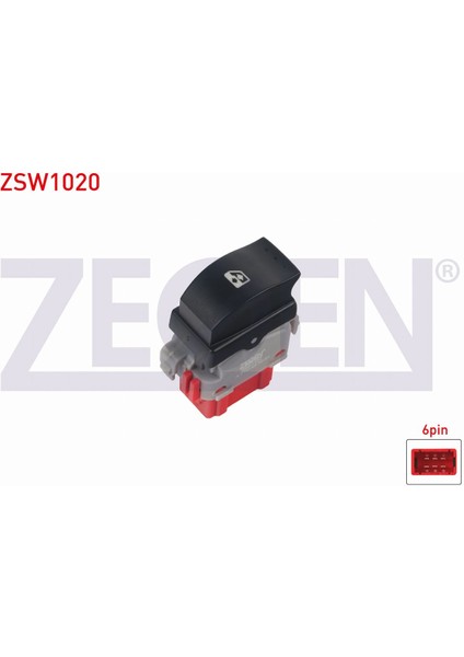 Renault Master Cam Açma Anahtarı Tekli 6 Pin Kırmızı Soketli Turuncu Işık 8200199518