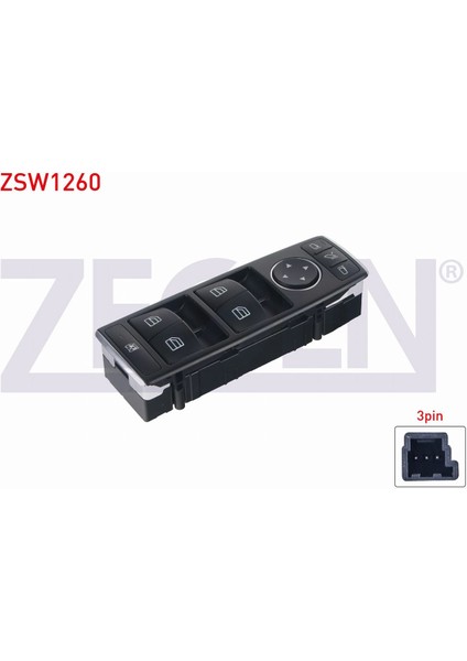 Mercedes C Ayna Ayar ve Cam Açma Anahtarı Grup 3 Pin Katlanır Ayna A2128208310