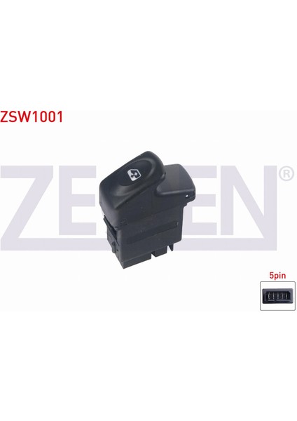 Renault Kangoo 1998-2008 Cam Açma Anahtarı Tekli 5 Pin Turuncu Işık 7700307605|8200090316