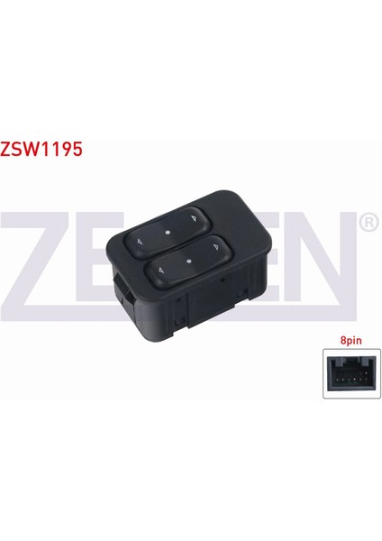 Opel Astra G-Corsa C-Merıva A-Combo C-Zafıra A 98-06 Cam Açma Anahtarı Çiftli 8 Pin Turuncu Işık