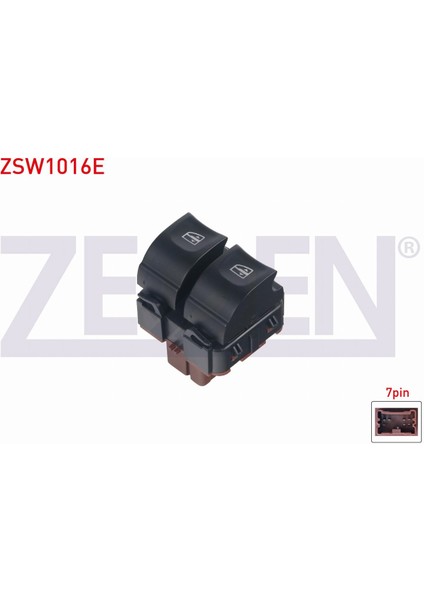Renault Captur - Clıo Iv 2013- Cam Açma Anahtarı Çiftli 7 Pin Kahve Soketli Turuncu Işık 254111342R
