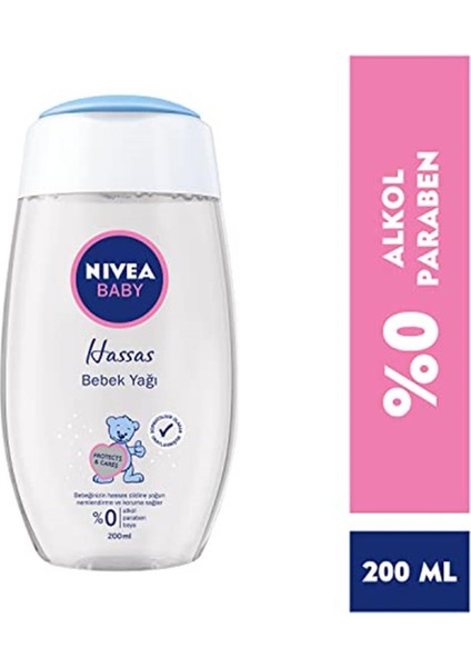 Baby Hassas Bebek Yağı (200 Ml), Hassas Ciltler, Bebek Cilt Bakım, Yoğun Nemlendirme, 0% Alko fiyatları