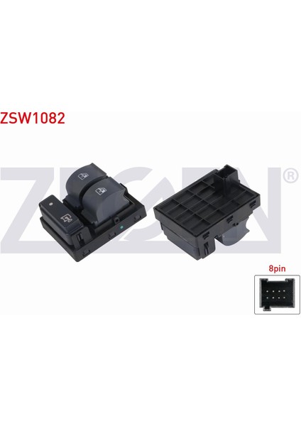 Fıat Doblo 2010- Kapı Kilit ve Cam Açma Anahtarı Çiftli 8 Pin Turuncu Işık 6490.X9