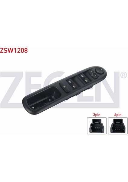 Peugeot 407 2004-2011 Ayna Ayar ve Cam Açma Anahtarı Grup 9 Pin 6554.ER