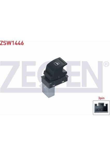 Skoda Fabıa - Superb - Roomster 2006-2015 Cam Açma Anahtarı Tekli 4 Pin 5J0959855