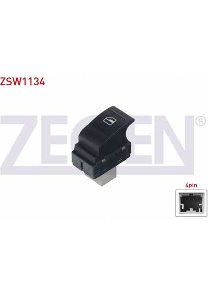 Volkswagen Transporter V - Vı 2003- Cam Açma Anahtarı Tekli 4 Pin 7E0959855
