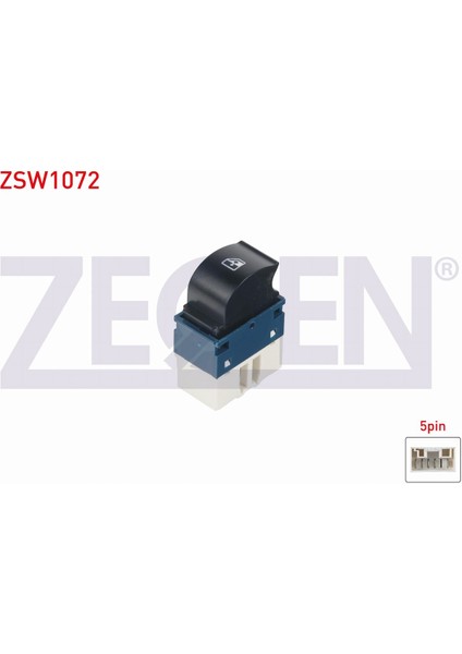 Fıat Doblo 2001-2010 Cam Açma Anahtarı Tekli Mavi 5 Pin Turuncu Işık 735417034