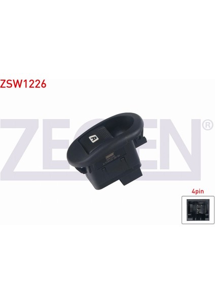 Cıtroen C2 - C3 2002-2009/ Peugeot 1007 2005- Cam Açma Anahtarı Tekli 4 Pin 6554.L7|96401469XY