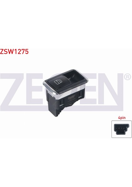 Mercedes C Cam Açma Anahtarı Tekli Krom 4 Pin A2049058202