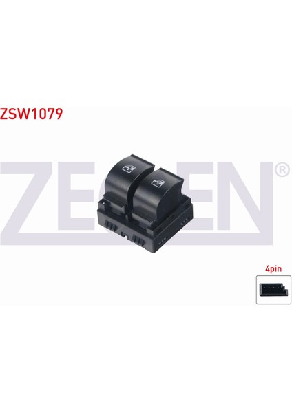 Fıat Lınea 2007- Cam Açma Anahtarı Çiftli 4 Pin Kırmızı Işık 735379269