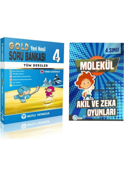 Mutlu Yayıncılık 4. Sınıf Tüm Dersler Gold Soru Bankası - Akıl Zeka Kitabı