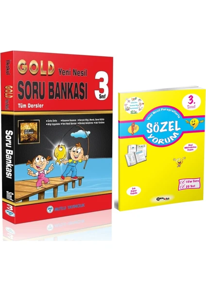 Mutlu Yayıncılık 3. Sınıf Tüm Dersler Gold Soru Bankası - Sözel Yorum Kitabı