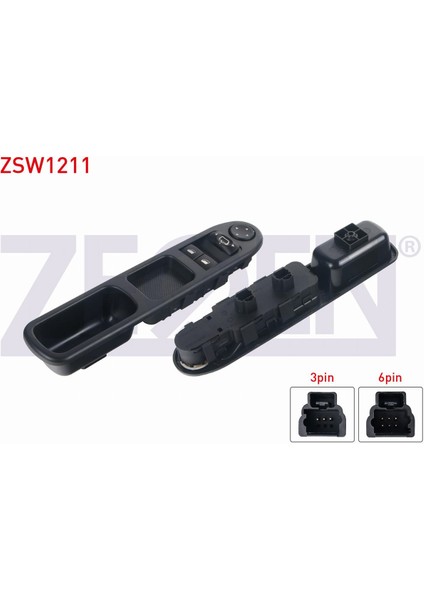 Peugeot 207 2006-2012 Ayna Ayar ve Cam Açma Anahtarı Çiftli 13 Pin Katlanır Ayna 6554.PZ