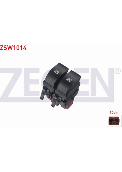 Renault Laguna Iı - Iıı 01-/ Megane Iı 02-08 Cam Açma Anahtarı Çiftli 10 Pin Turuncu Işık 80315050