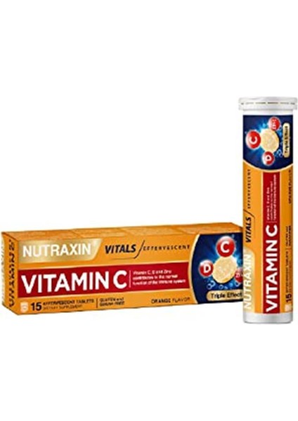 Vitamin C-D-Zinc 15 Efervesan Tablet Takviye Edici Gıda
