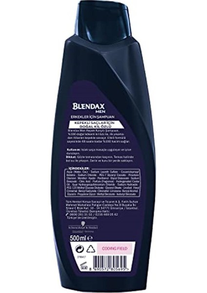 Erkekler Için Kepeğe Karşı Etkili Kil Özlü Şampuan (500 Ml) modelleri