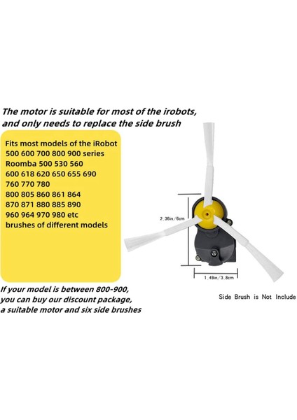 Irobot Roomba 500 / 600 / 700 / 800 / 900 Serisi Için Yan Fırça Motor Modülü ve Yedek Fırça, Elektrikli Süpürge Parçaları (Yurt Dışından)