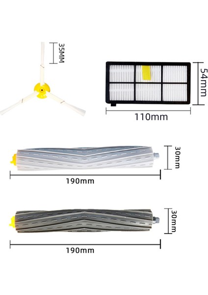 Robot Roomba 800 900 Serisi Için Ikmal Kiti 870 / 871 / 880 / 980 / 990 Robotik Elektrikli Süpürge Aksesuar Yedek Parçaları (Yurt Dışından)